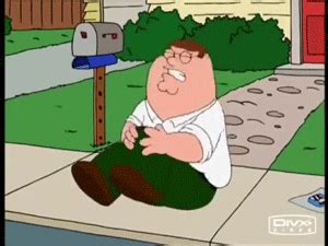 peter griffin hits knee.